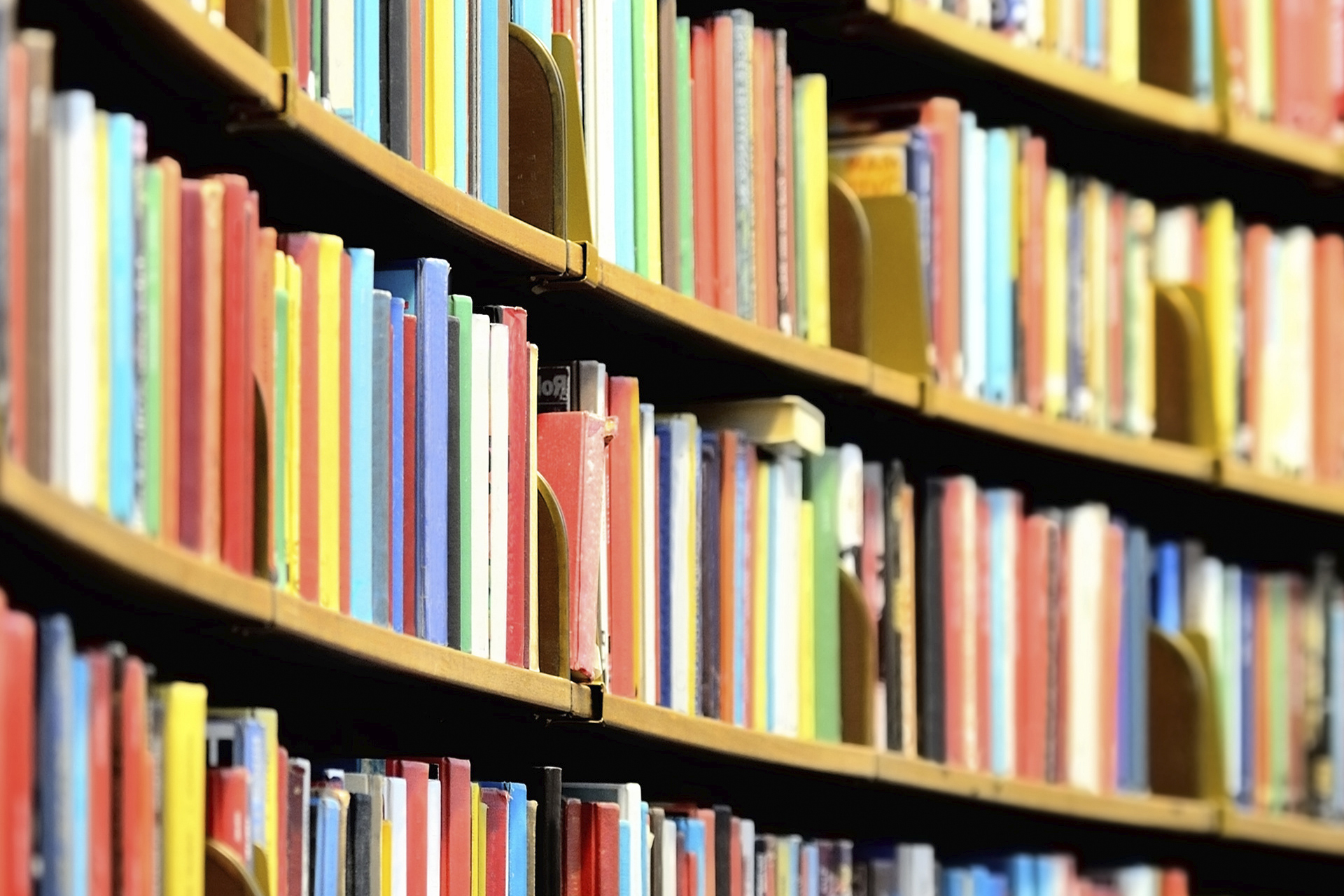 Round bookshelf in public library